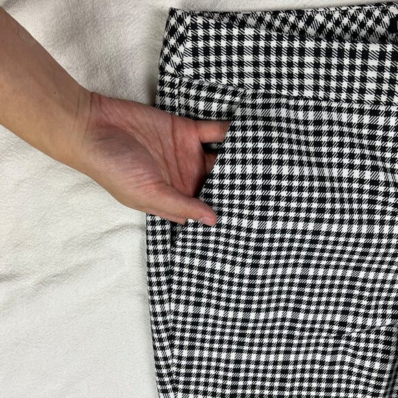 Express Columnist Pants Size 4R Black White Checkerboard Tapered Leg Stretch - Picture 6 of 16